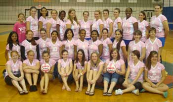 Southeast High school Lady Noles Volley For The Cure participants